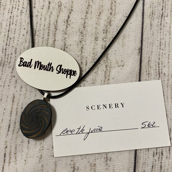 *Scenery Bags Recycled Broadway BEETLEJUICE Netherworld Swirl Necklace - Picture 5 of 5